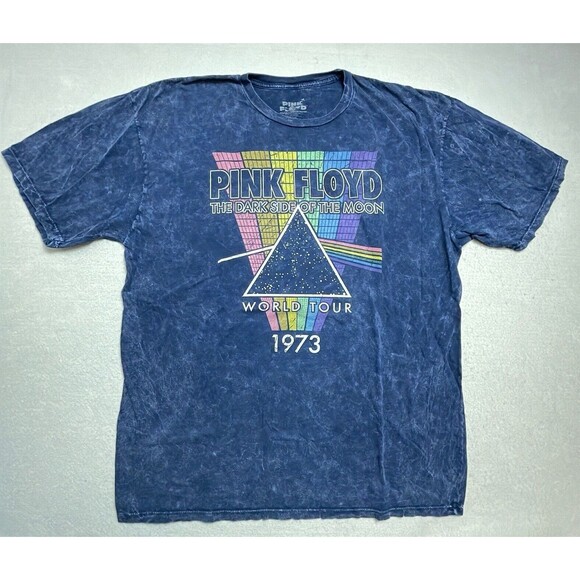 Pink Floyd T-Shirt Men's Large Dark Side of the Moon 1973 World Tour Tie Dye - Picture 1 of 6